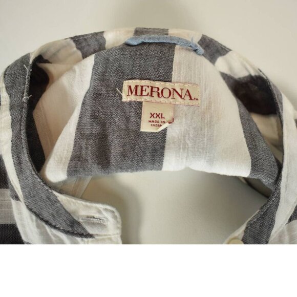Merona Womens XXL Gray and White Stripe Pullover Shirt - Picture 3 of 3